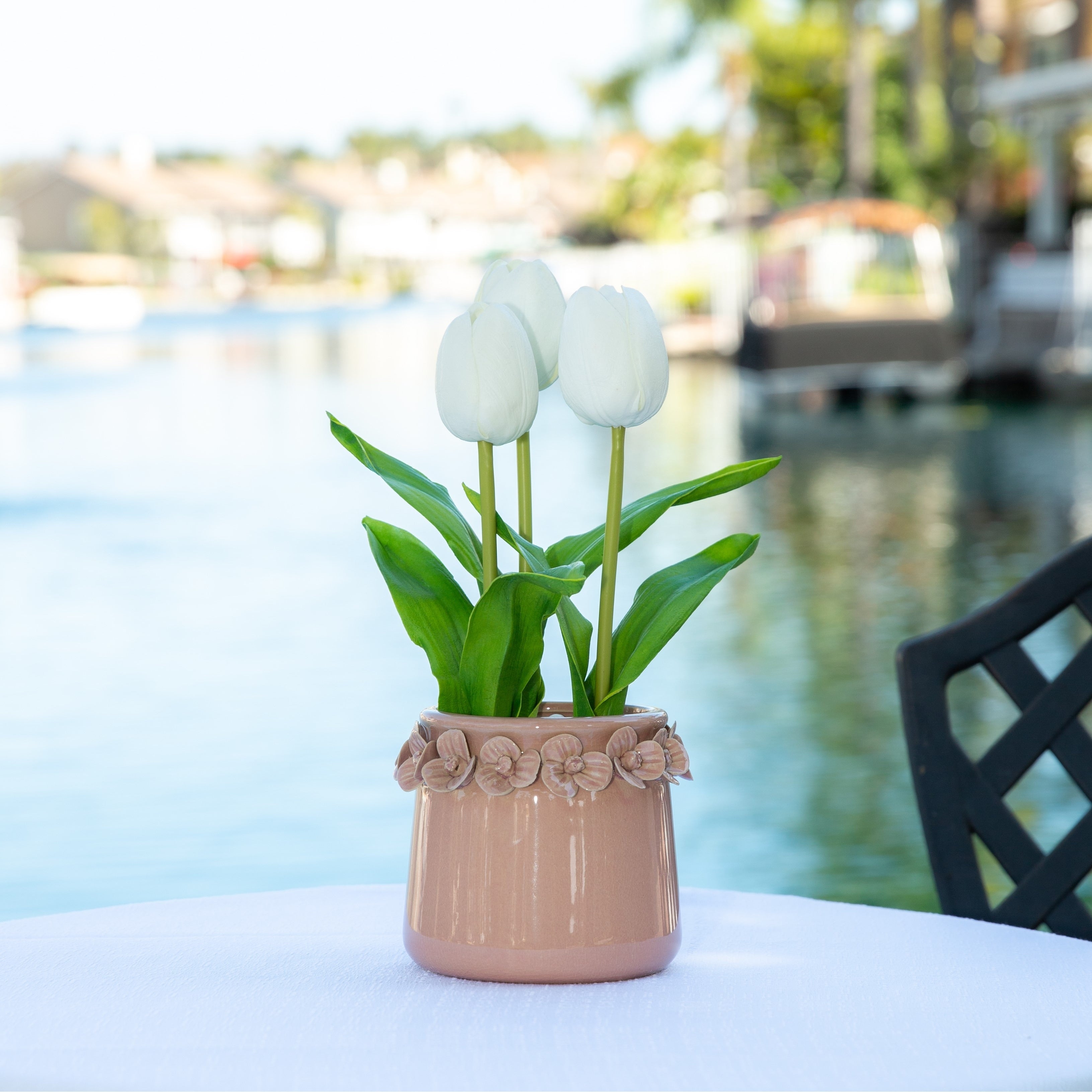 Real Touch Tulips In 4.75 Floral Pot One Size