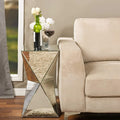 Rebecca Contemporary Multi Faceted Mirrored Side Table