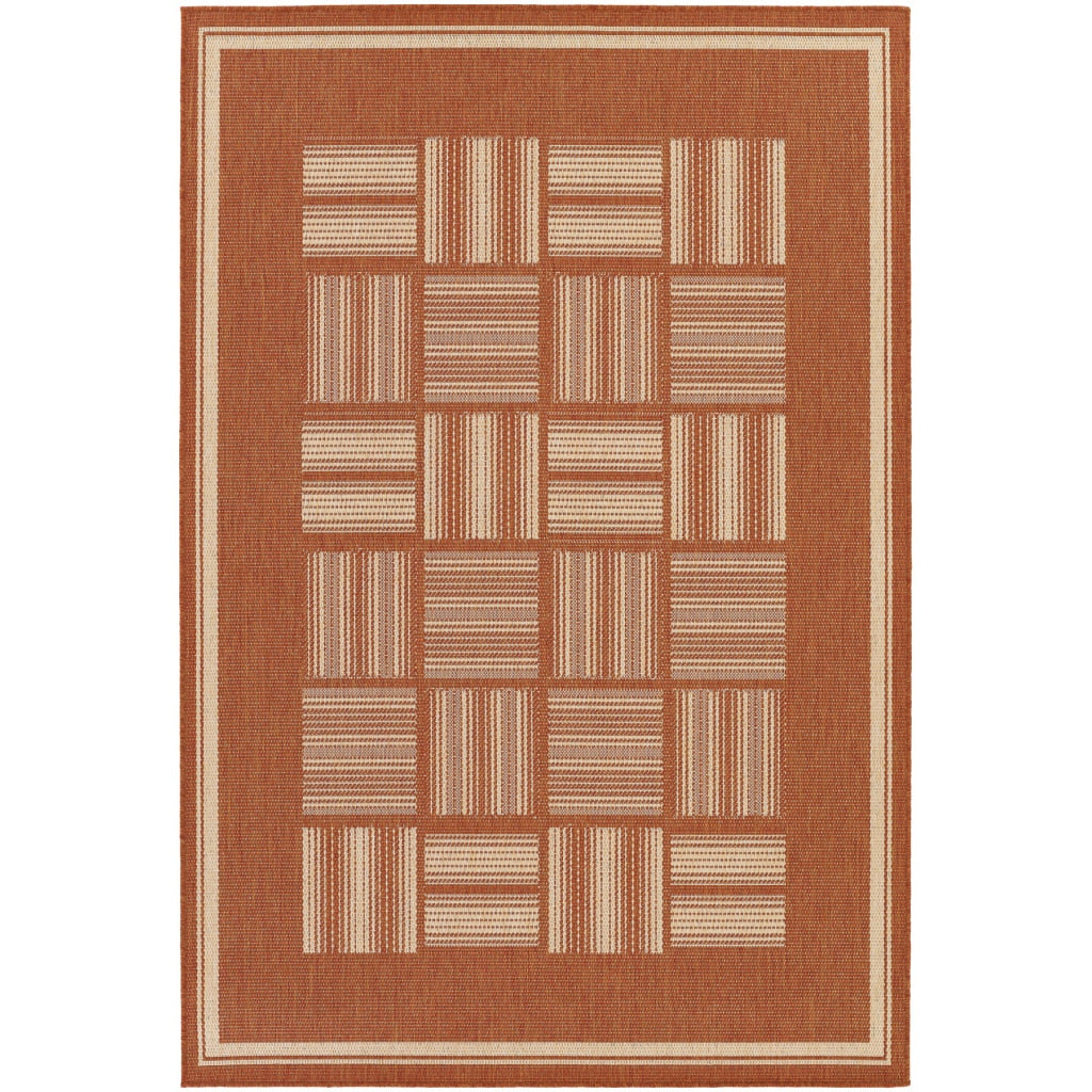 Recife Bistro Terracotta Natural Rug 2 X 37