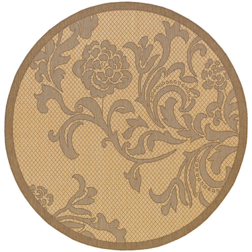 Recife Rose Lattice Natural And Cocoa Area Round Rug 76 X 76