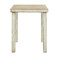 Reclaimed Wood Song Square Side Table 24 Inch Tall Off White Finish