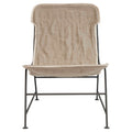 Reclined Linen Sling Chair With Metal Frame