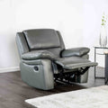 Recliner Chair Manual Dark Gray Pillow Arms Welt Trim Upholstered 1Pc