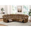 Recliner Sectional Sofa 1Pc Center Console Drop Down Table Usb Ports