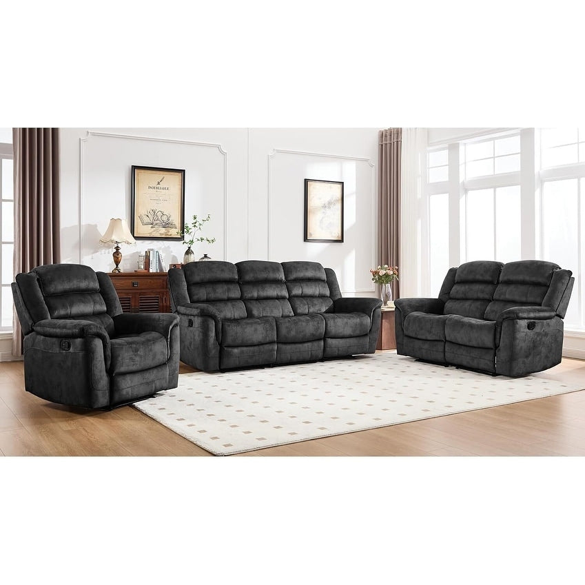 Reclining Sofa For Living Room Extra Wide Modern Overstuffed 3 Seat Recliner Manual Sofa Chair