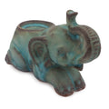 Reclining Turquoise Elephant Ceramic Tealight Holder