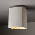 Rectangle Ceramic Outdoor 1 Light Flush Mount White