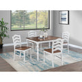 Rectangle Dining Table 6Pc Set Padded Seat And Backrest Walnut Finish