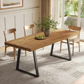 Rectangle Dining Table For 4 6 63 Solid Wood Kitchen Table With Heavy Duty Metal Legs 31.5 W X 63 L X 27.95 H