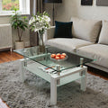 Rectangle Glass Coffee Table With Storage Shelf Modern Clear Glass Coffee Table With Metal Frame