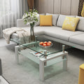 Rectangle Glass Coffee Table Clear Coffee Table Modern Side Center Tables For Living Room Living Room Furniture