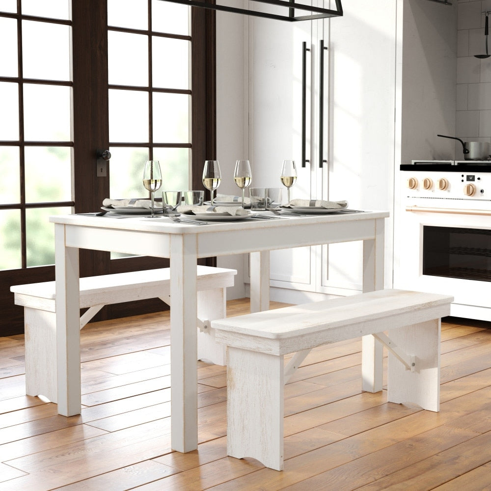 46 X 30 Rectangular Solid Pine Farm Dining Table Antique Rustic