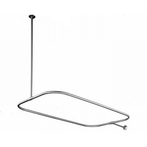 Rectangular Chrome Shower Rod