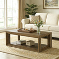 Rectangular Coffee Table With Open Storage Shelf