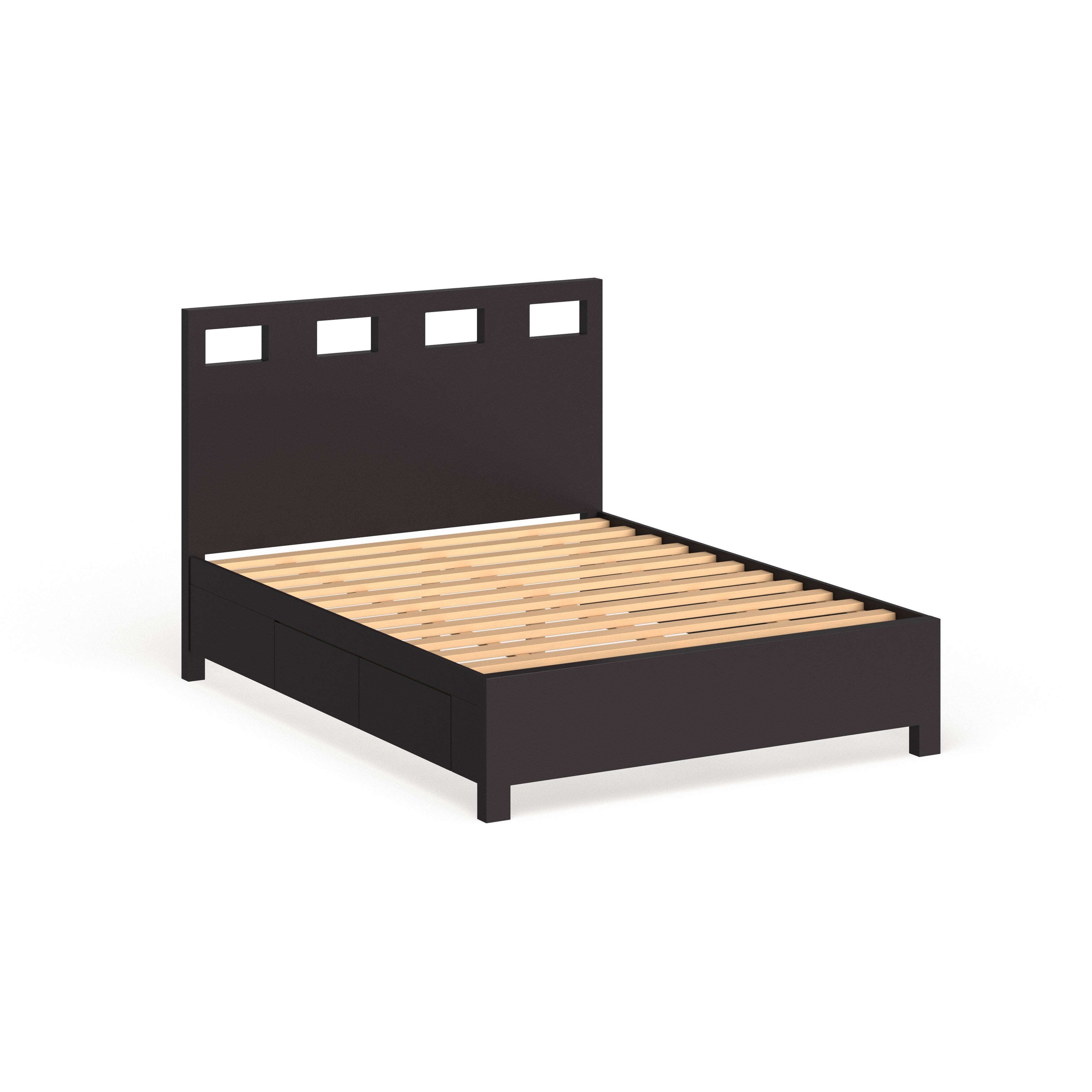 Rectangular Cutout Platform Storage Bed In Espresso