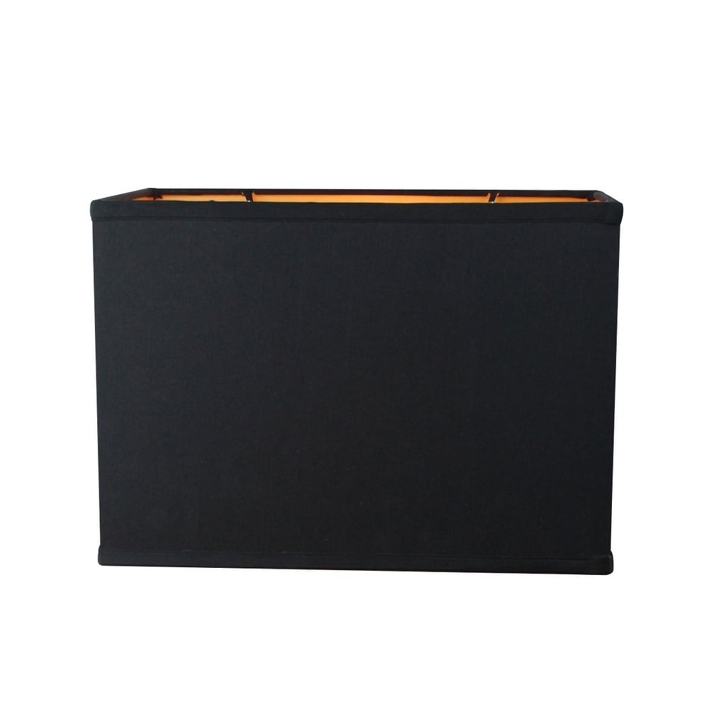 Rectangular Drum Lampshade 16X10 16X10 X 11 Black Fabric