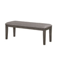Rectangular Fabric Bench With Wooden Tapered Legs Charcoal Gray