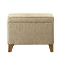 Rectangular Fabric Upholstered Wooden Ottoman With Lift Top Storage Brown