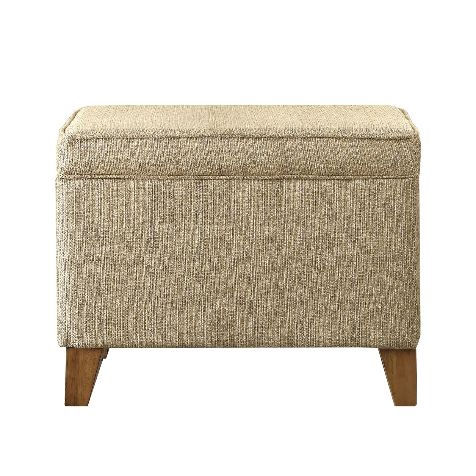 Rectangular Fabric Upholstered Wooden Ottoman With Lift Top Storage Brown