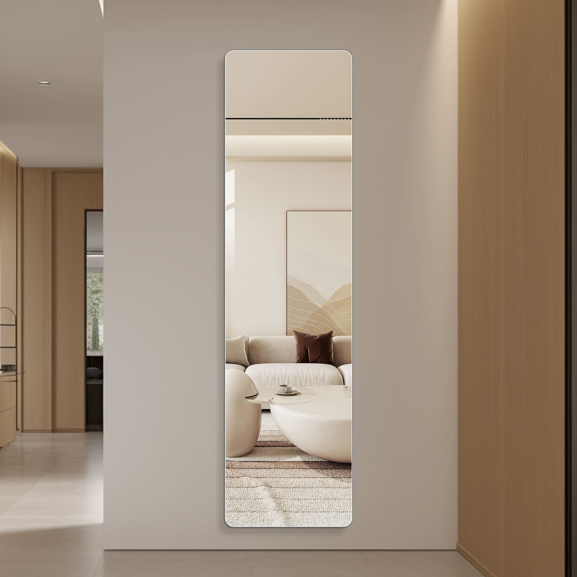 Rectangular Shatter Resistant Backing Full Length Wall Mirror 59 16