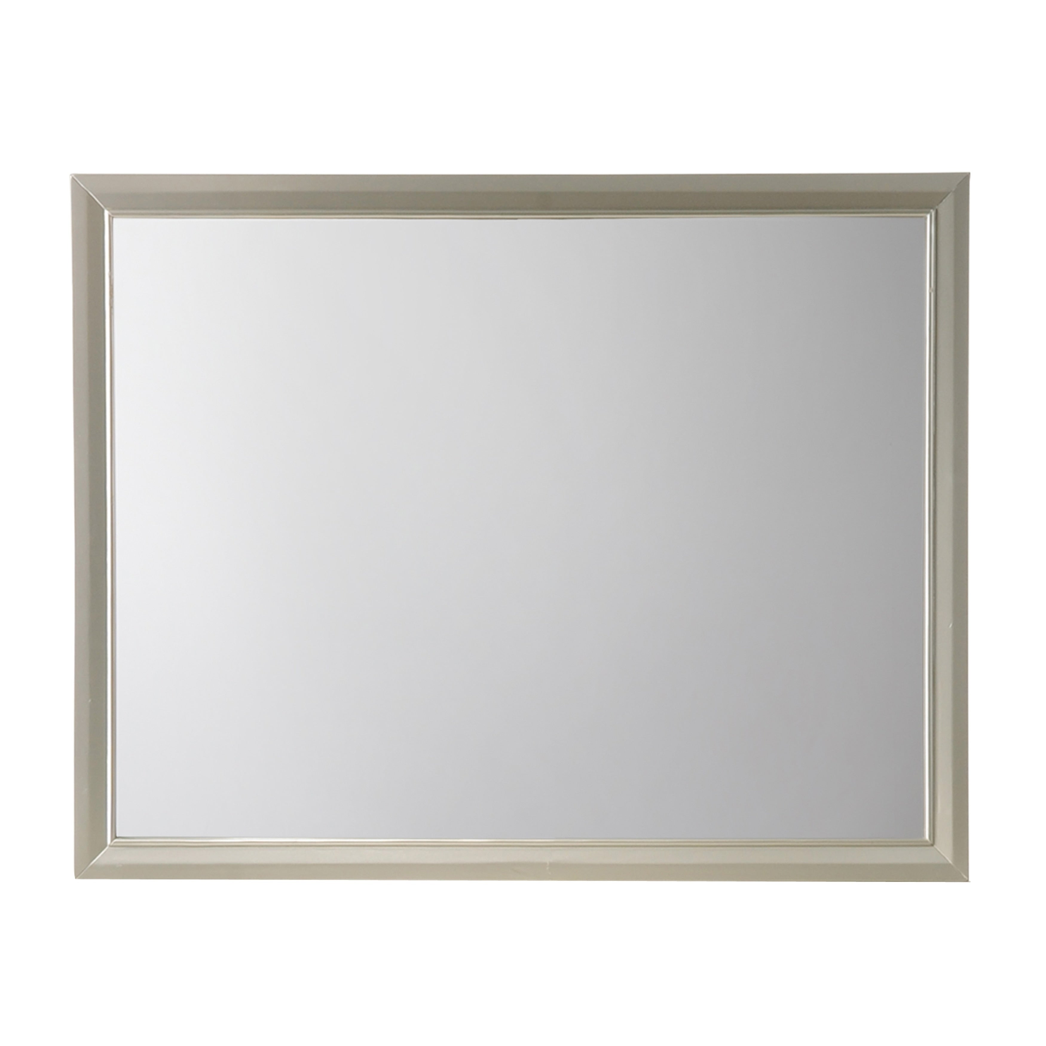 Rectangular Wood Encased Dresser Top Mirror Champagne Silver