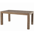 Rectangular Wooden Dining Table With Block Legs Weathered Brown
