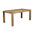 Rectangular Wooden Dining Table With Fixed Top And Block Legs Brown
