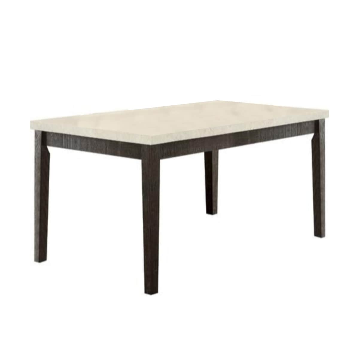 Rectangular Wooden Dining Table With Marble Top White And Dark Oak Brown