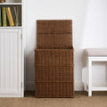Rectangular Woven Resin Wicker Laundry Hamper 17.3 X 13.8 X 23.6 Espresso Brown