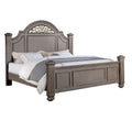 Recus California King Bed Carved Floral Details Arched Headboard Gray