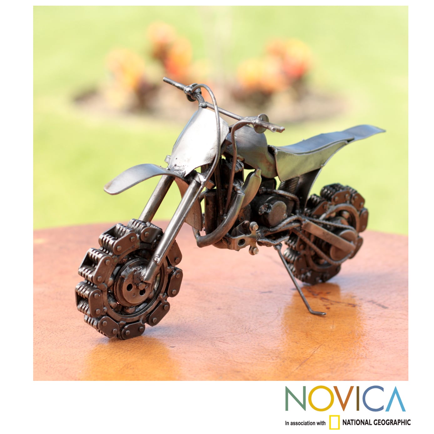 Handmade Recycled Auto Part Rustic Motocross Bike Sculpture Mexico