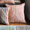 Recycled Sari Silk Stripe Square 22 Inch Throw Pillow Or Pillow Cover
