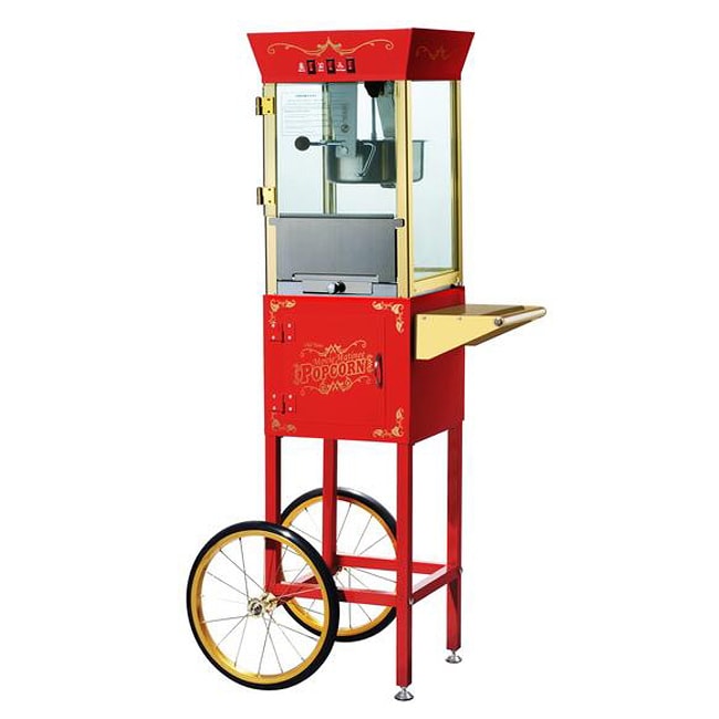 Red 6086 Matinee Movie 8 Oz Antique Popcorn Machine And Cart