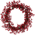 18 Decorative Artificial Red Berry Christmas Wreath With Frosted Accents Unlit