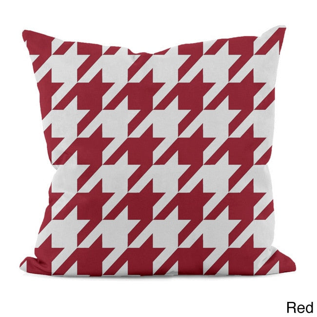 Bright Geometric Houndstooth 20X20 Inch Decorative Pillow