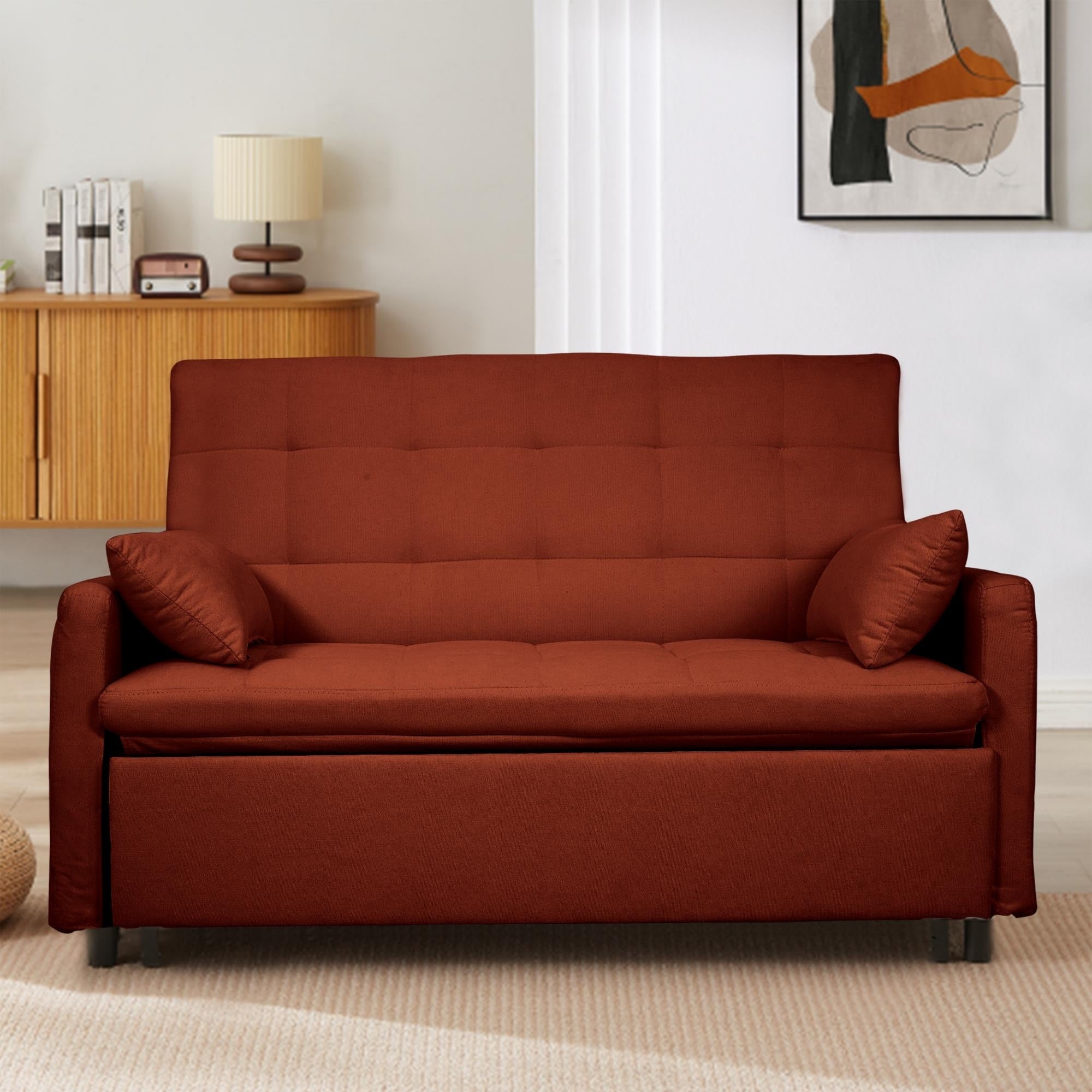 Red Convertible Sofa Bed Convertible Sofa Bed With Armrests 2 Seater Sofa Couch For Living Room Bedroom