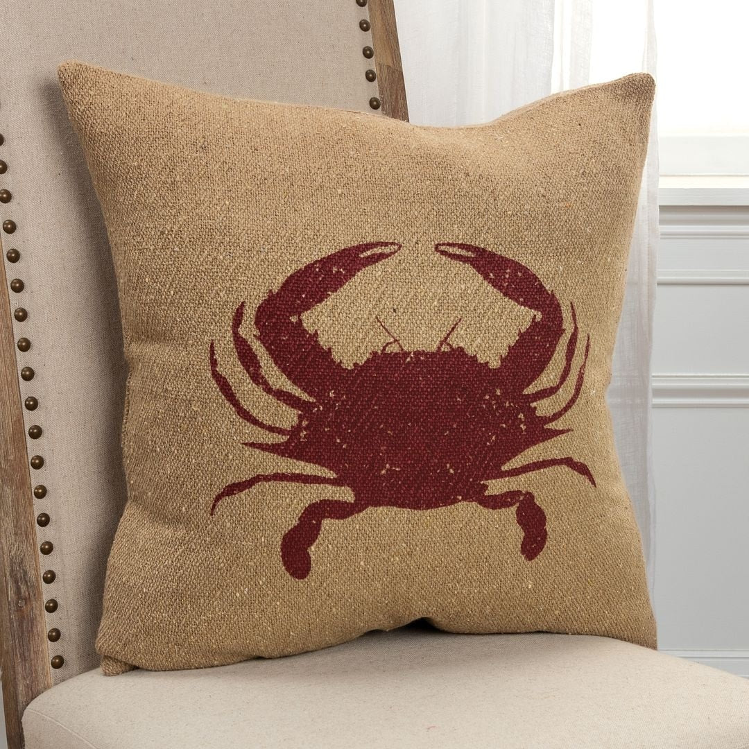 Rizzy Home Red Crab 20 X20 Filled Pillow