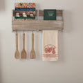 Vhc Brands Farmhouse Tabletop Miller Farm Tractor Red Cotton Fabric Loop Graphic Print Stenciled Muslin Kitchen Towel