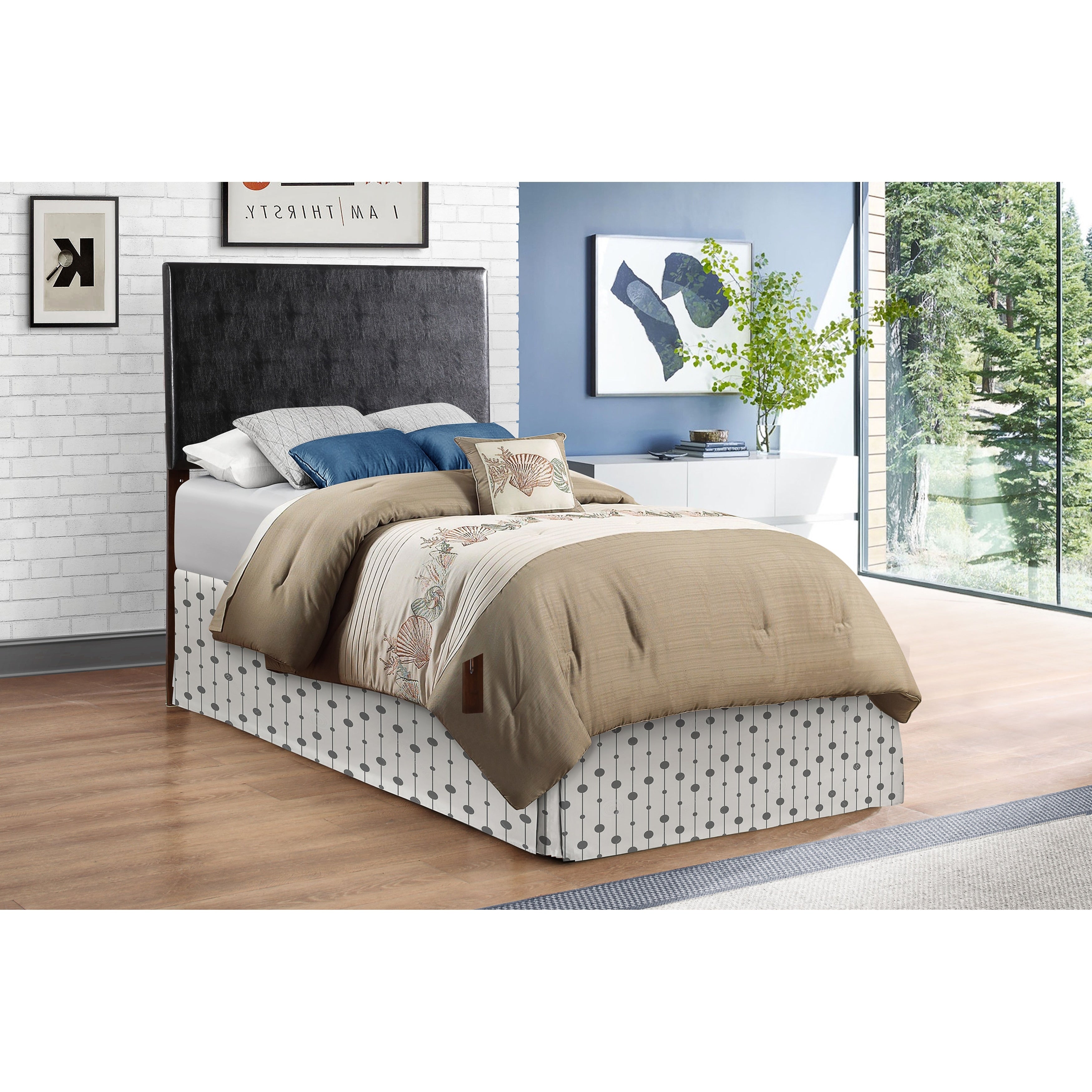 Glory Furniture Red Faux Leather Adjustable Height Headboard