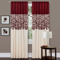 Lush Decor Red Faux Silk 84 Inch Estate Garden Curtain Panel 54 W X 84 L
