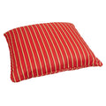 Red Gold Stripe 26 Inch Square Indoor Outdoor Floor Pillow With Sunbrella Fabric