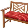 Sunbrella Red Gold Stripe Indoor Outdoor 48 X 19 Inch Corded Bench