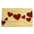 Rubber Cal Red Hearts White Red Coir Doormat 16 X 26
