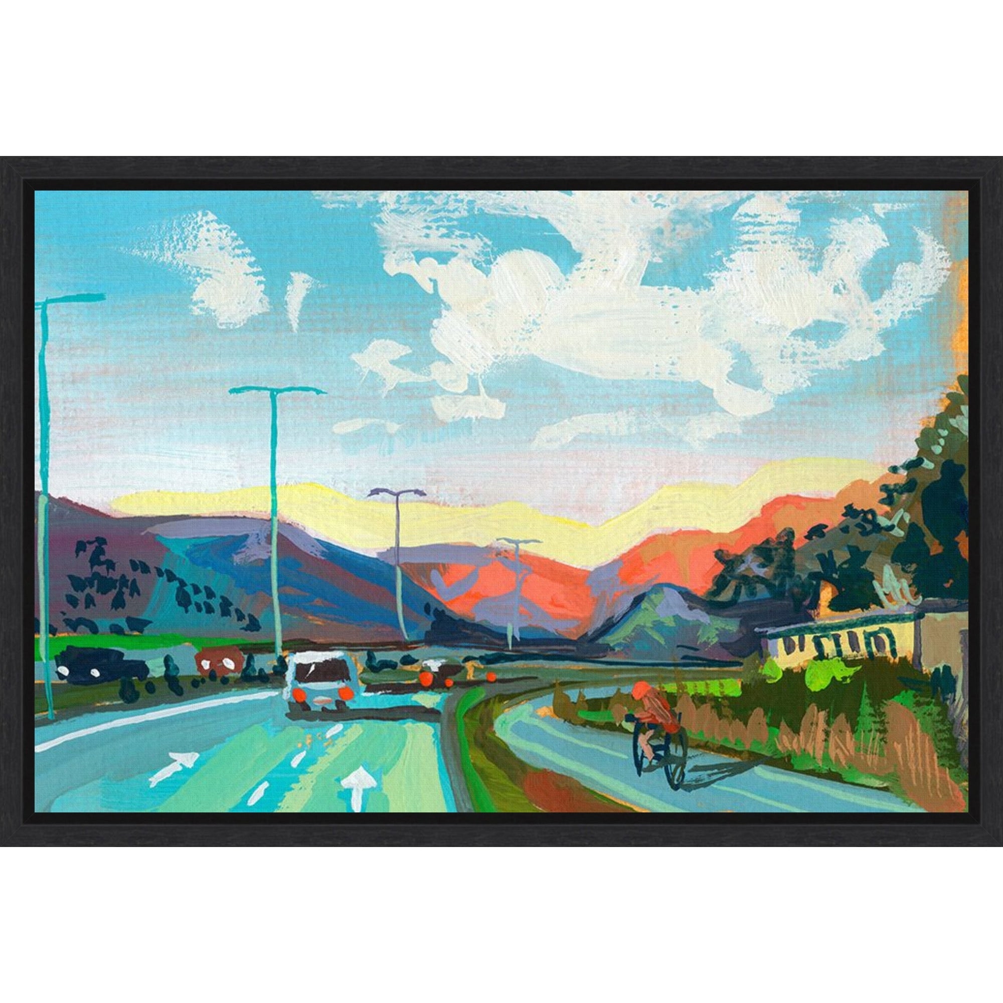 Red Hills By Brook Page Framed Canvas Wall Art Print