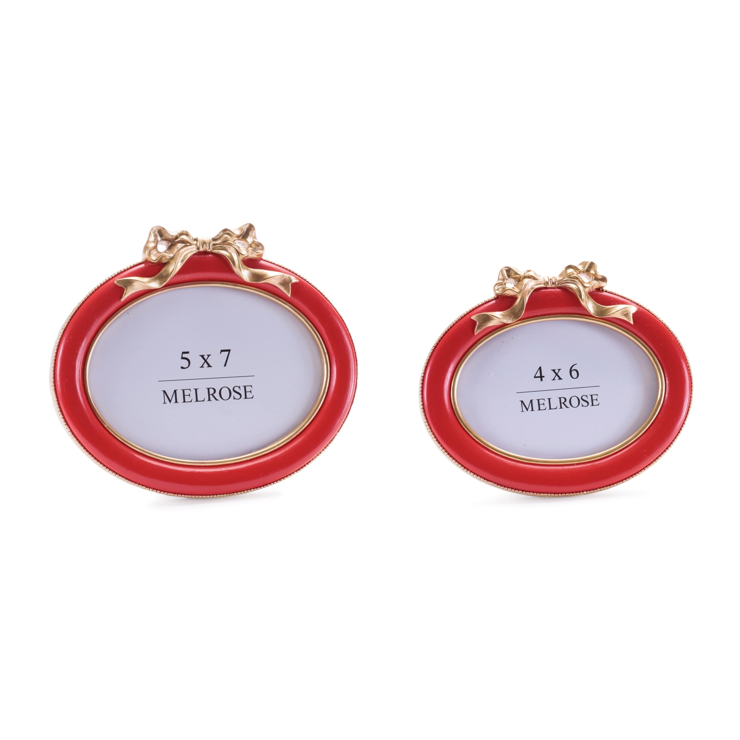 Red Oval Bow Photo Frames Set Of 2