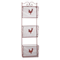 Red Rooster Three Tier Metal Wall Rack