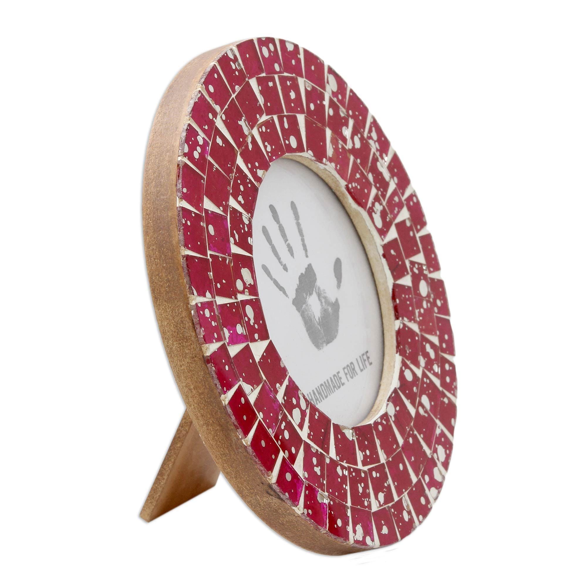 Handmade Red Ruby Glass Mosaic 4X4 Photo Frame India