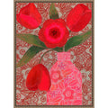 Red Tulips By Susan Black Framed Canvas Wall Art