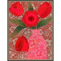 Red Tulips By Susan Black Framed Mounted Canvas Wall Art Print