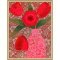 Red Tulips By Susan Black Framed Mounted Canvas Wall Art Print